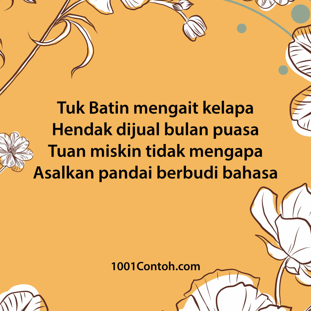 Bergambar 10 Contoh Pantun Budi Bahasa - 1001 Contoh